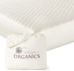 100% Organic Cotton Mattress Protector - Breathable Quilted Fitted Mattress Pad Cover, 17" Deep Pocket