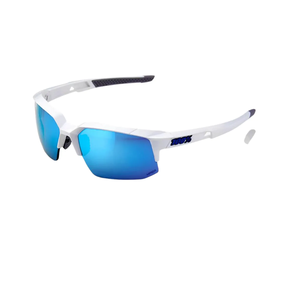 100% SPEEDCOUPE - Matte White - HiPER Blue Multilayer Mirror Lens