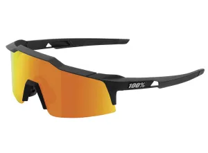 100% Speedcraft SL Performance Sunglasses - Soft Tact Black-HiPER Red Multilayer Mirror Lens