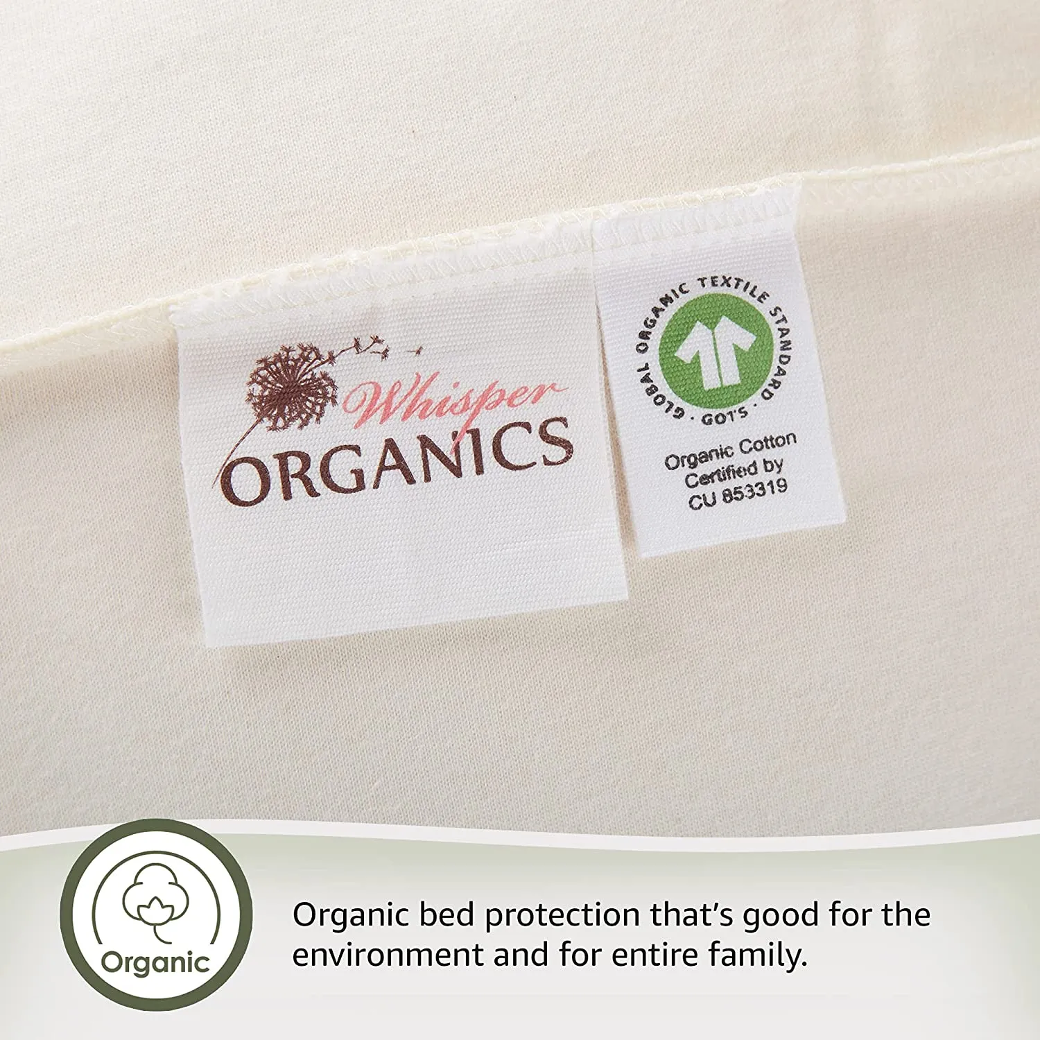 100% Waterproof Organic Cotton Mattress Protector - Mattresses Cover - GOTS & Fairtrade-Certified Organic - Breathable - Deep Pocket