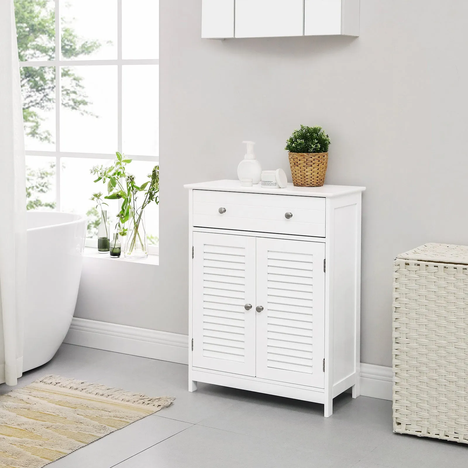 2 Louvered Doors Cabinet