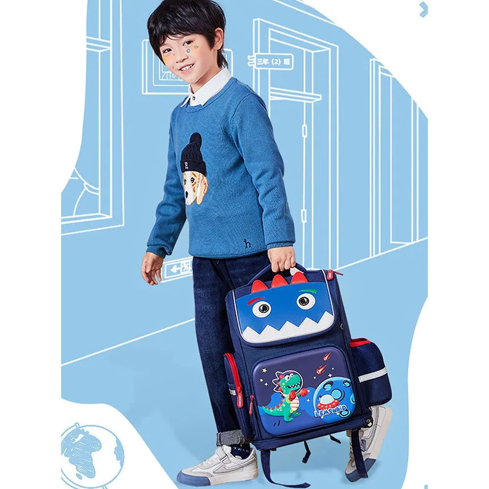 3d Tail Dino Space theme School Backpack for Kids