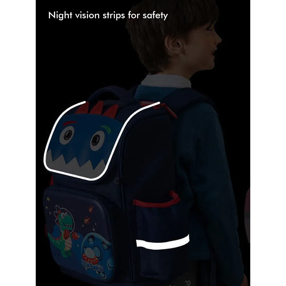 3d Tail Dino Space theme School Backpack for Kids