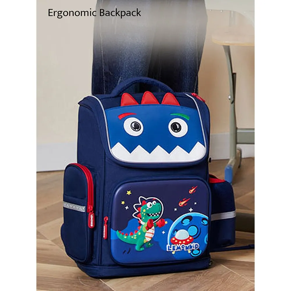 3d Tail Dino Space theme School Backpack for Kids