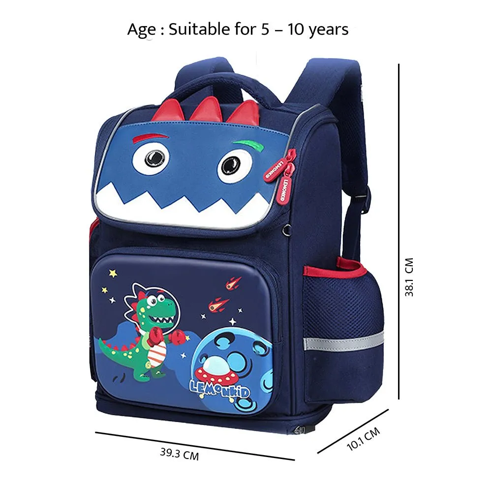 3d Tail Dino Space theme School Backpack for Kids