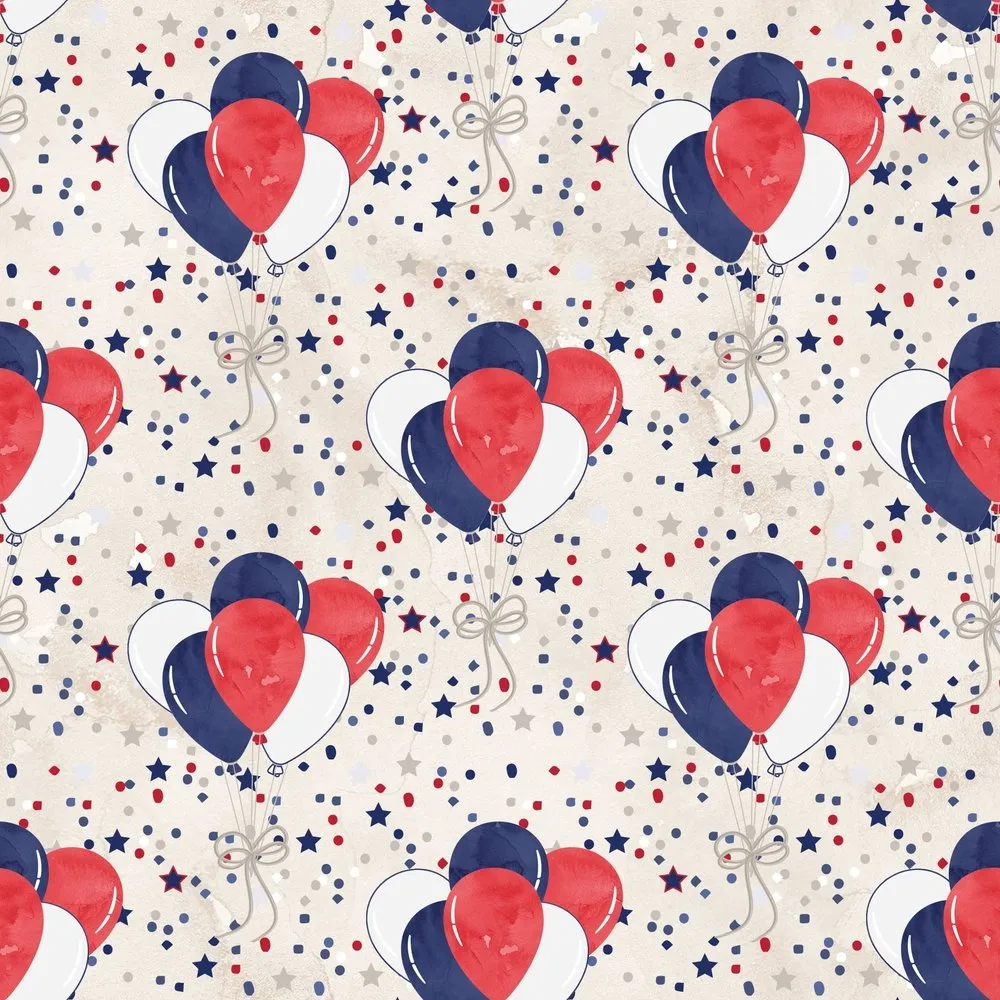 4th of July Balloons Fabric