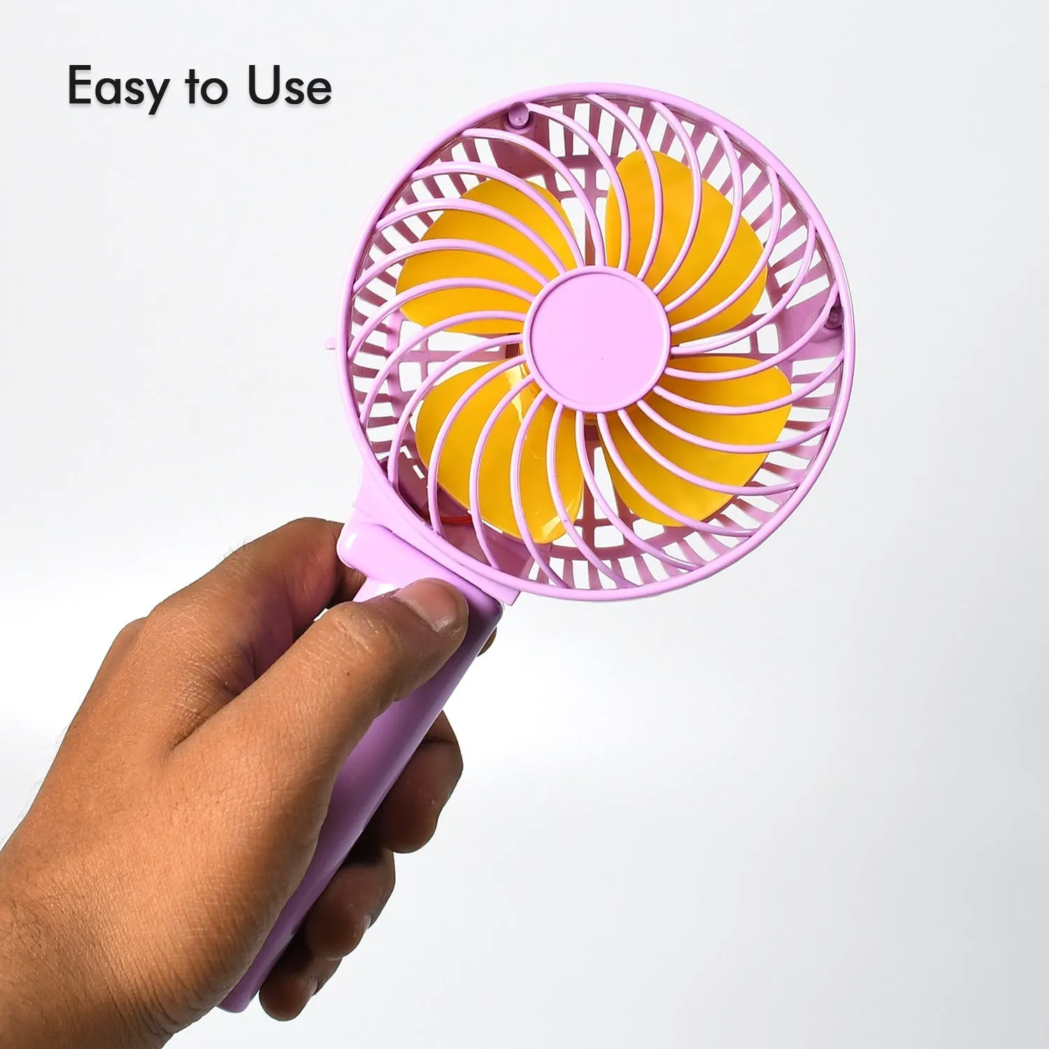 7604 Portable Mini handy Fan & Personal Table Fan | Rechargeable Battery Operated Fan Suitable for Kids, Women, Makeup Artist, Home Office (Battery Not Include)