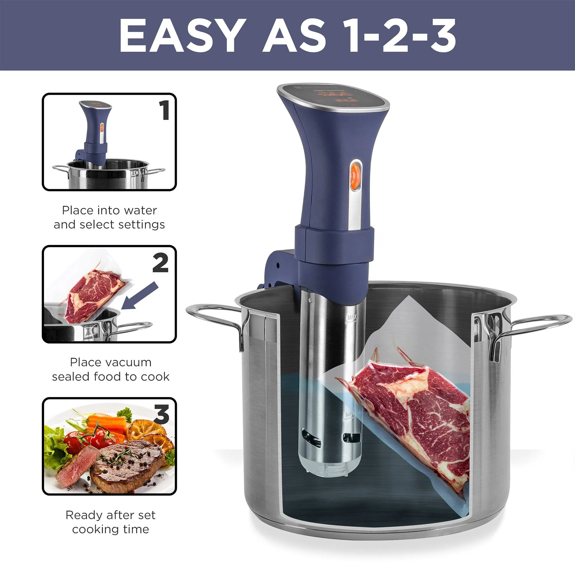 800W LED Sous Vide Immersion Cooker w/ Touch Screen