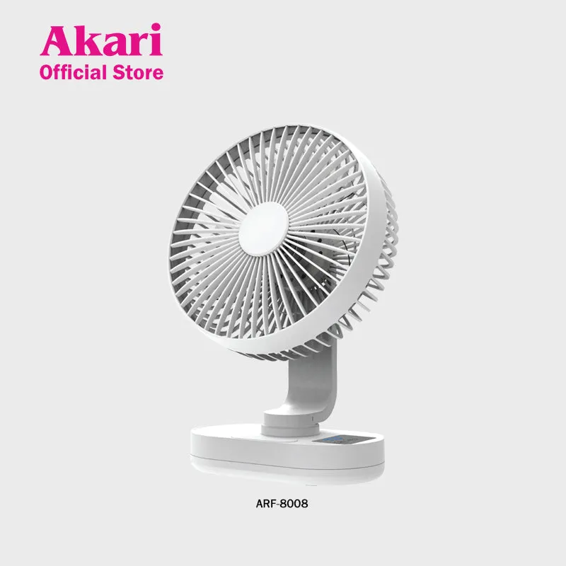 Akari 8 Rechargeable Fan with LED Night Light (ARF-8008)