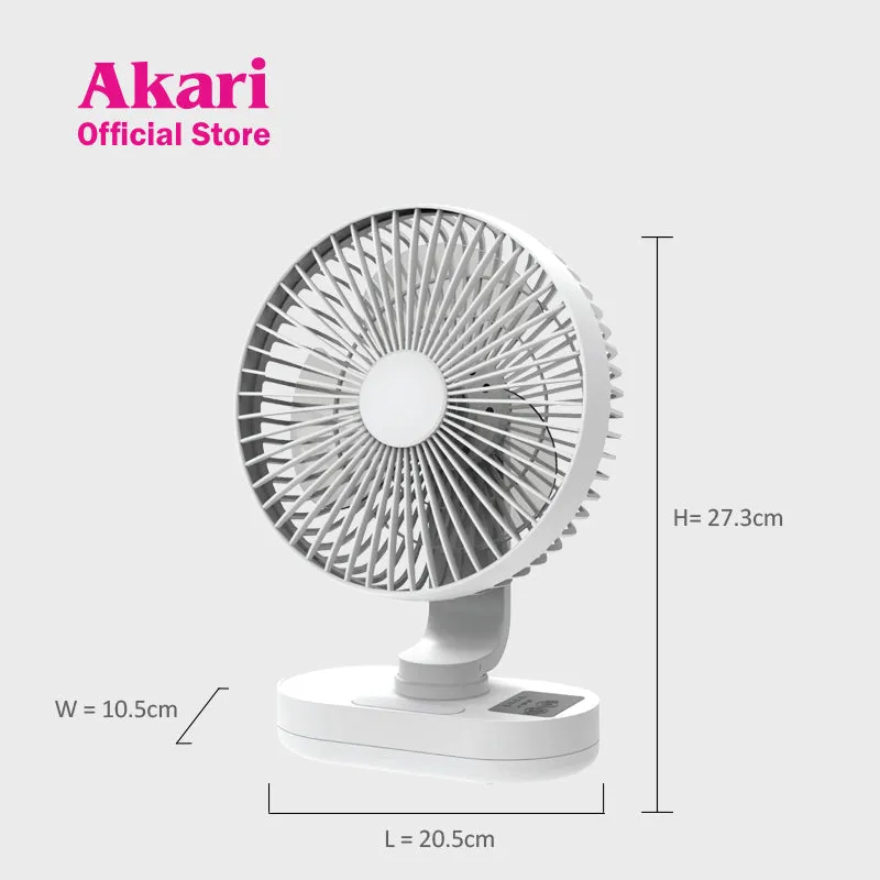 Akari 8 Rechargeable Fan with LED Night Light (ARF-8008)