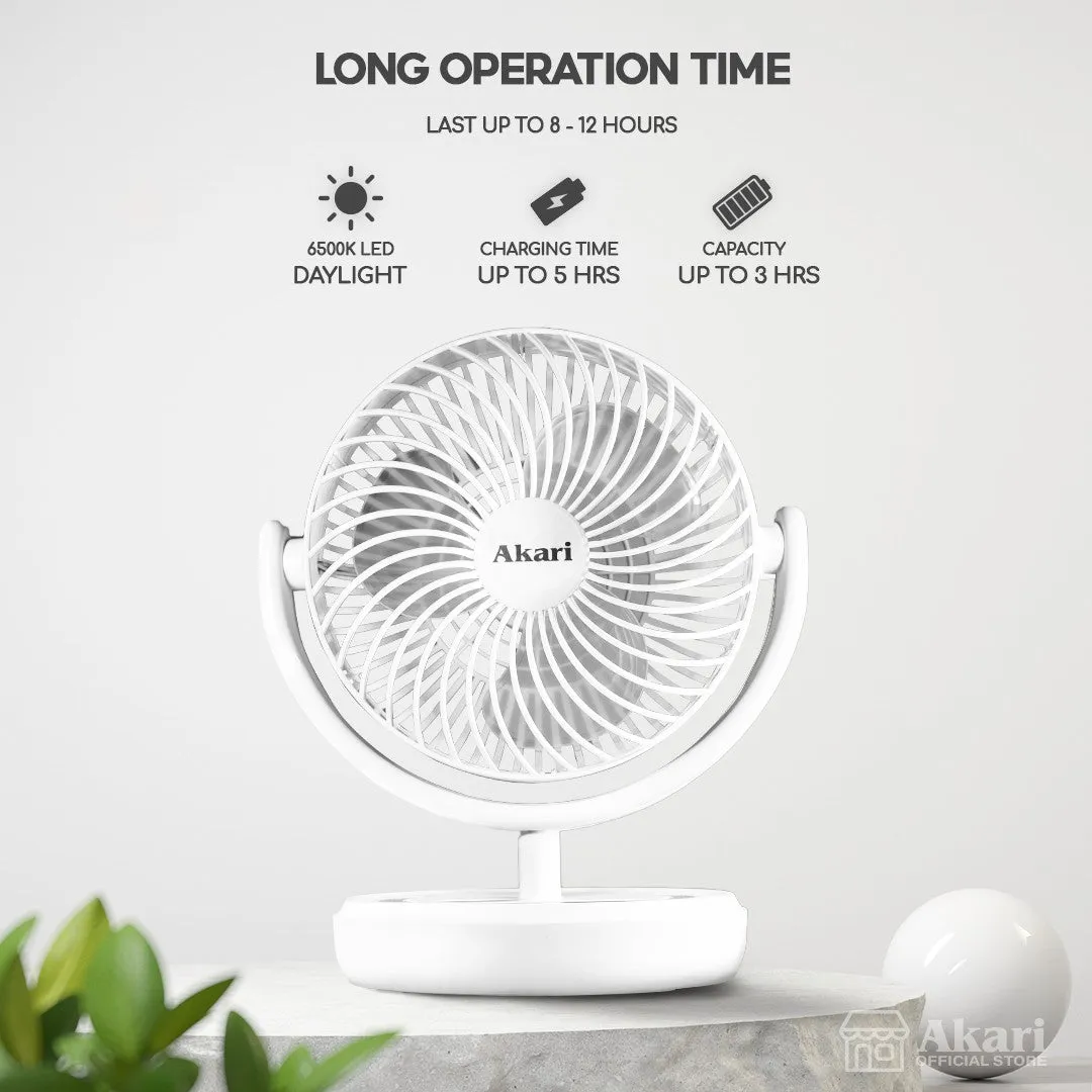 Akari B1T1: 6 Rechargeable Fan with 8W LED