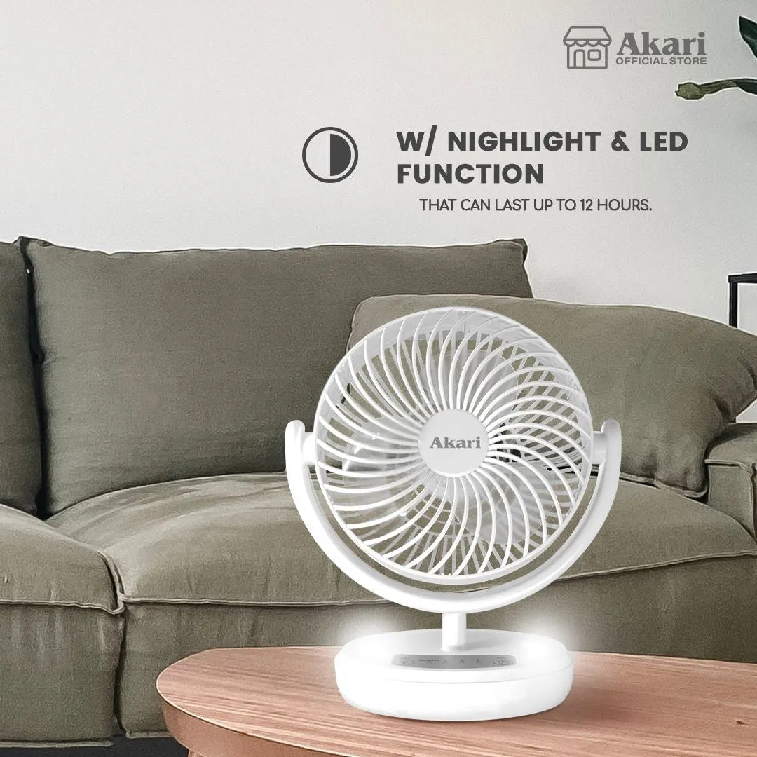 Akari B1T1: 6 Rechargeable Fan with 8W LED