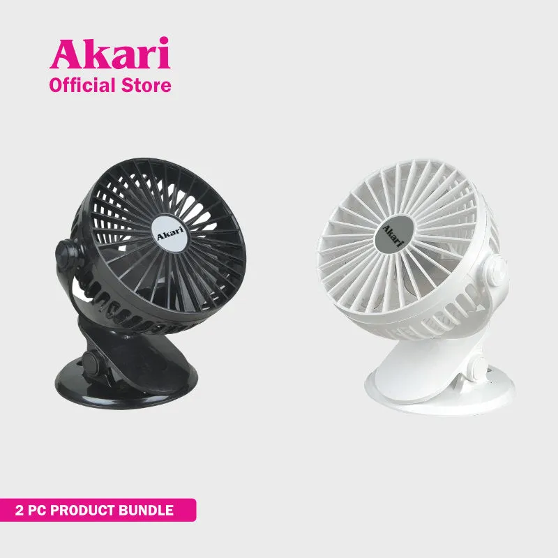 Akari Fantastic 2PCS Duo 5” Rechargeable Clip Fan ( AJF-5529 )