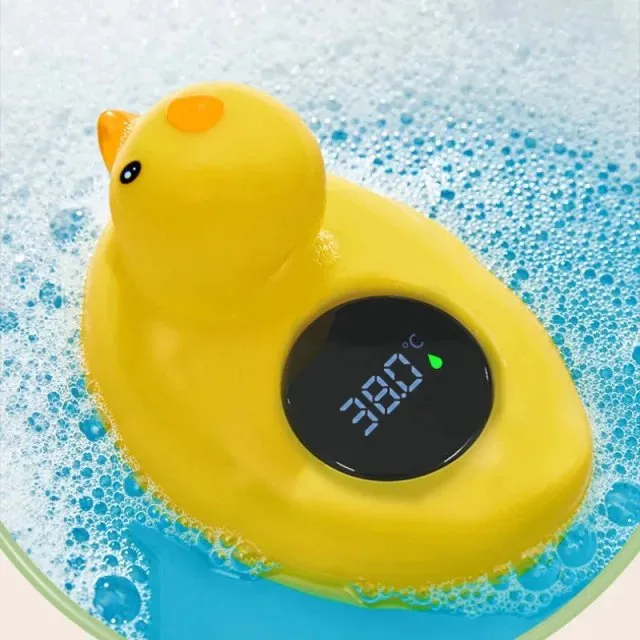 Baby Bath Thermometer - Cute Yellow Duck Digital Bathtub Water Thermometer and Toy for Babies, Toddlers, & Kids