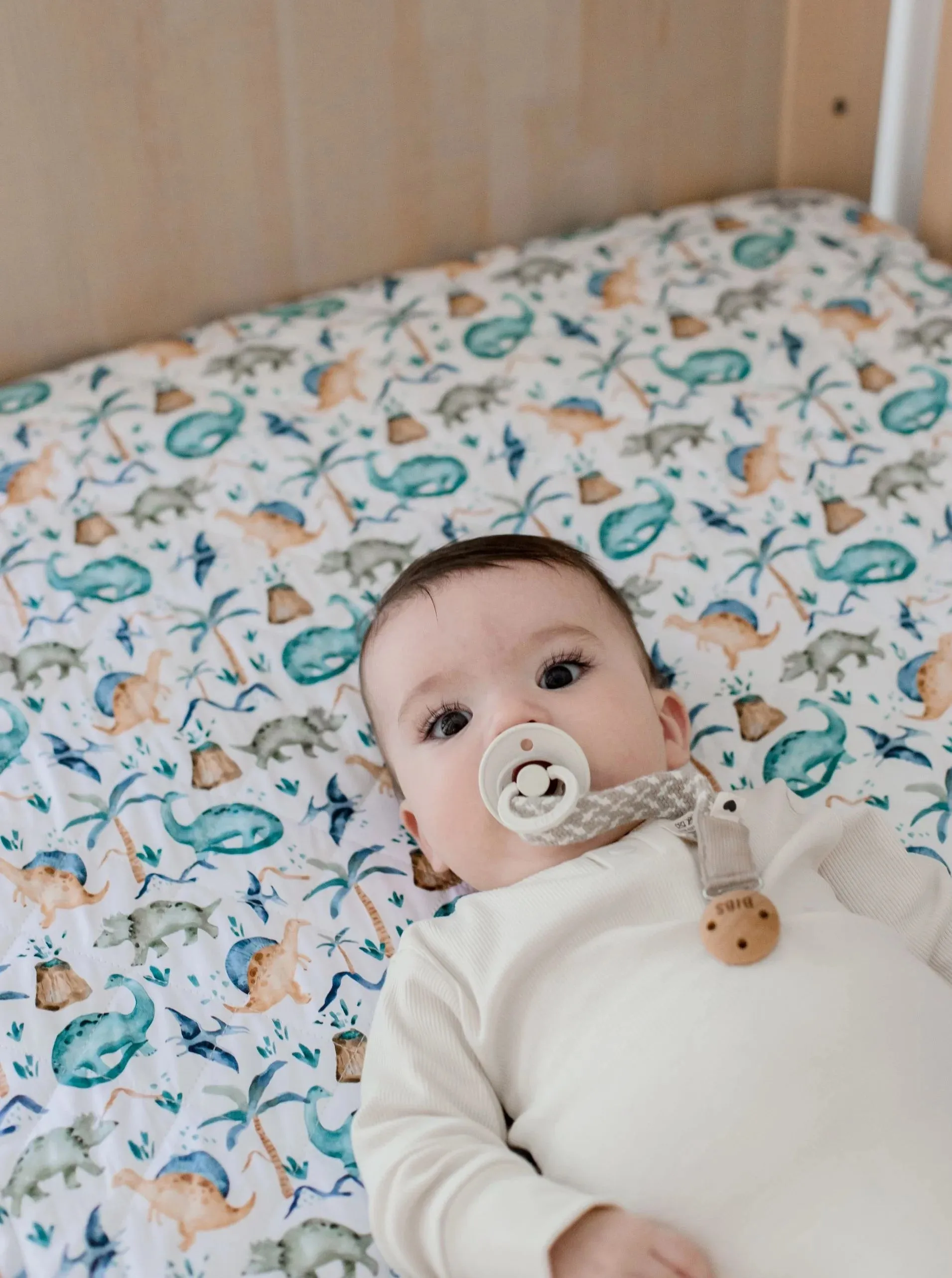 Bambella Waterproof Fitted Cot Sheet - Wild Dinosaurs