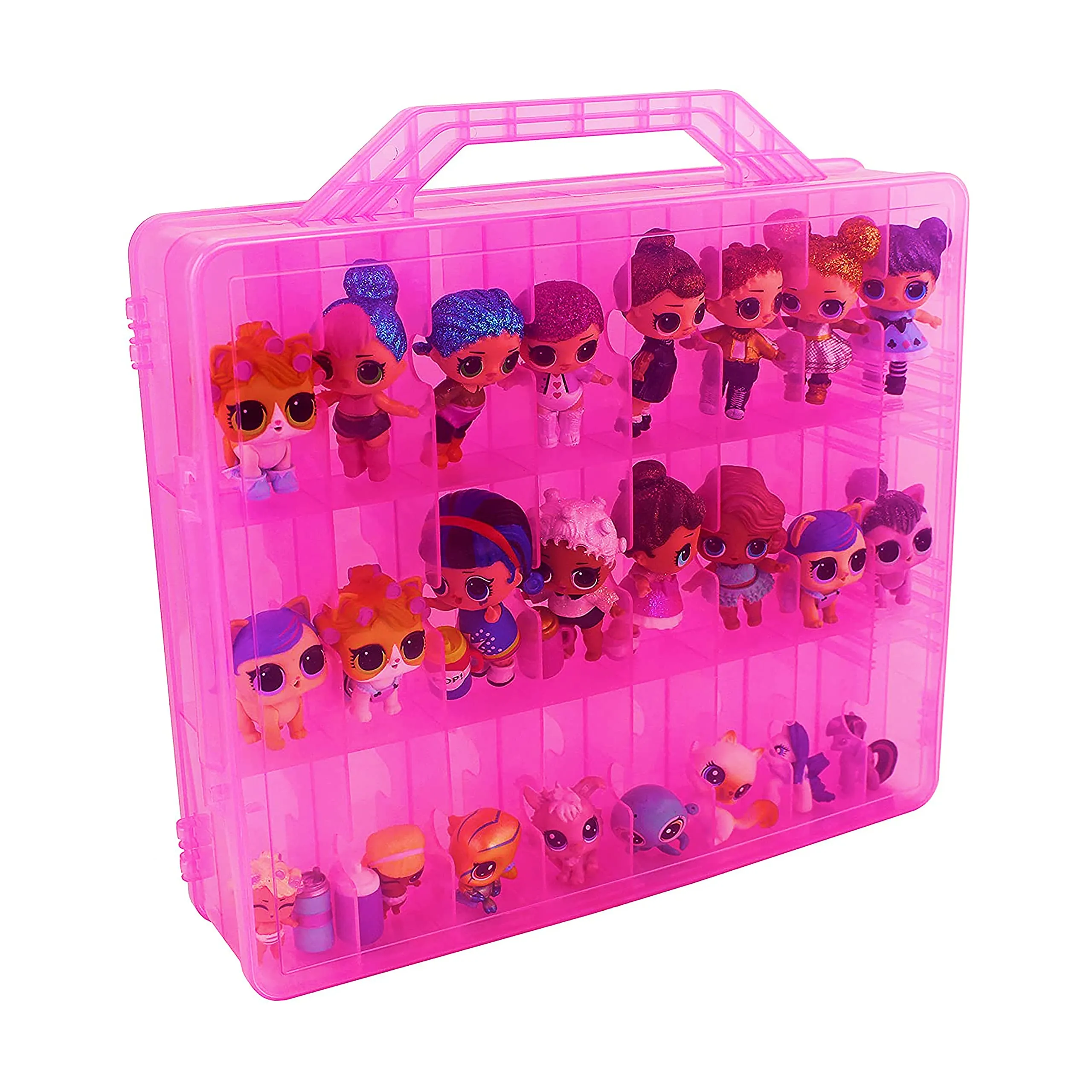 Bins & Things Toys Organizer Storage Case With 48 Compartments Compatible With Lol