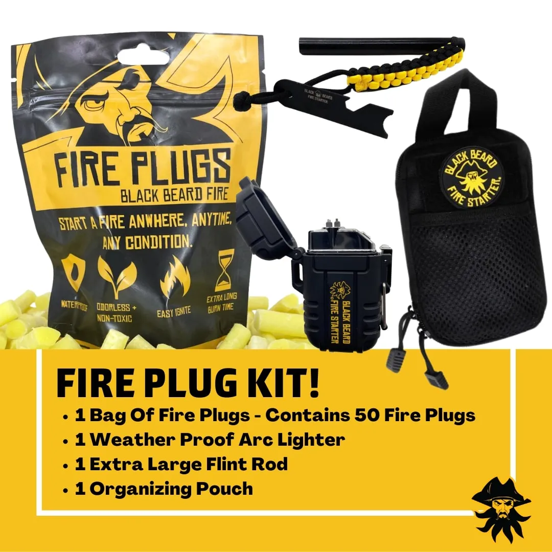 Black Beard High-Efficiency Fire Starter Kit | All-in-One Fire Plug Kit