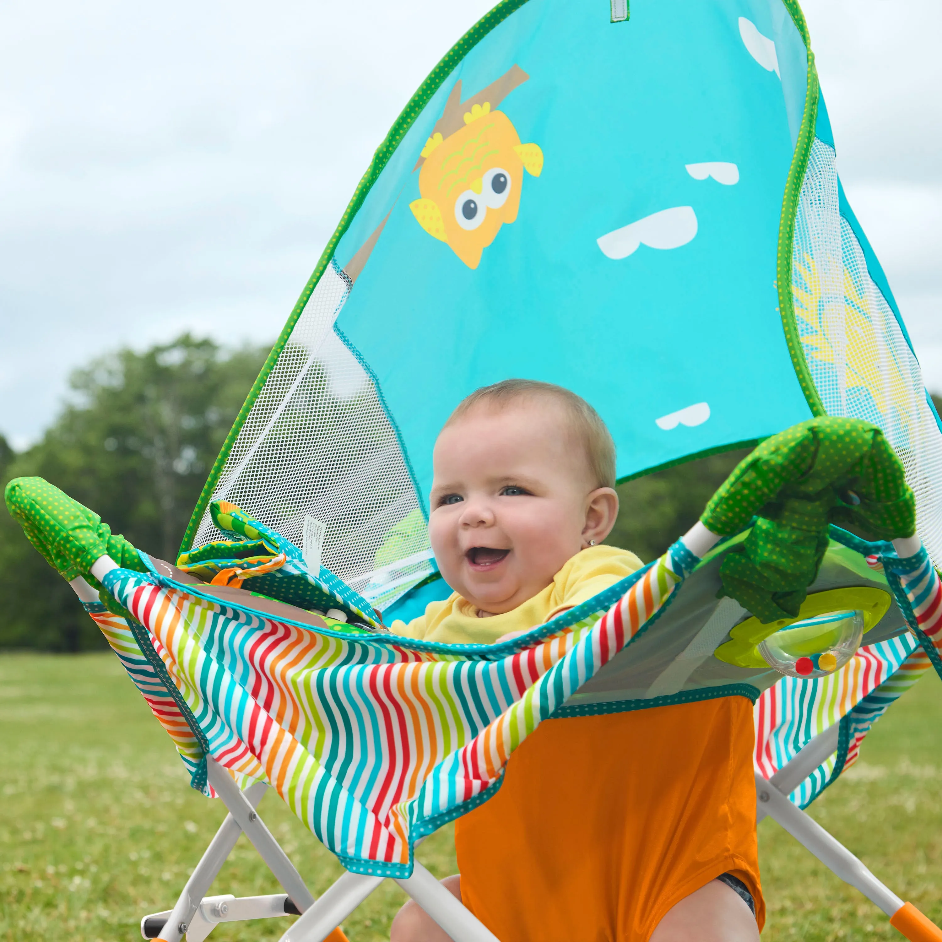 Bright Starts Pop 'N Jump Portable Activity Jumper, Owl Forest