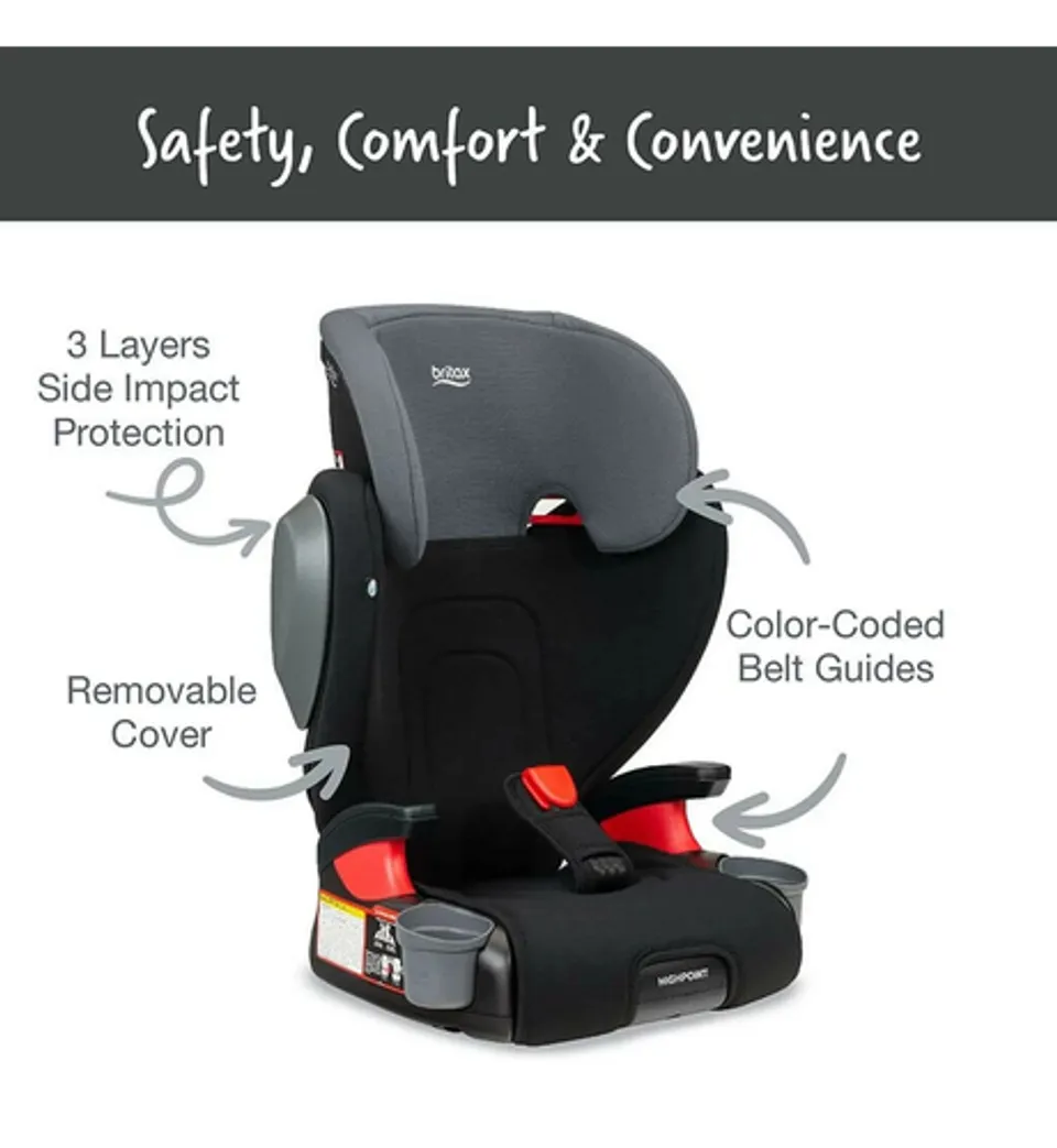 Britax HighPoint 2-Stage Booster Seat SafeWash - Black Ombre