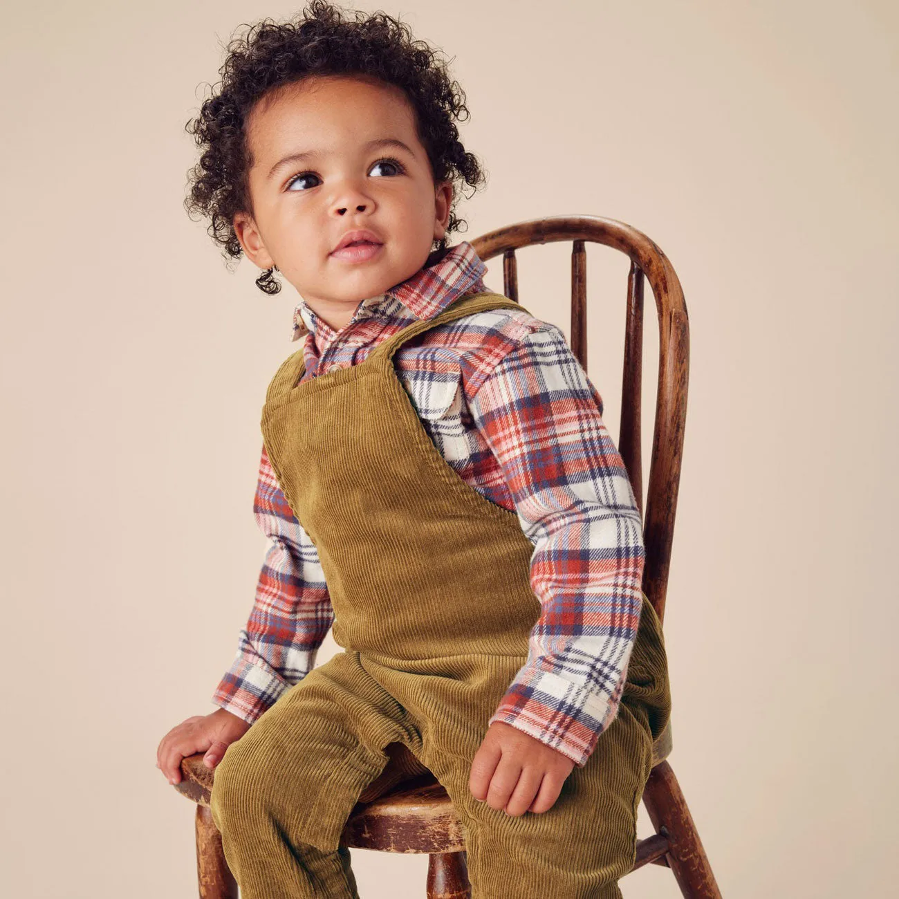 Corduroy Baby Overalls - Raw Umber