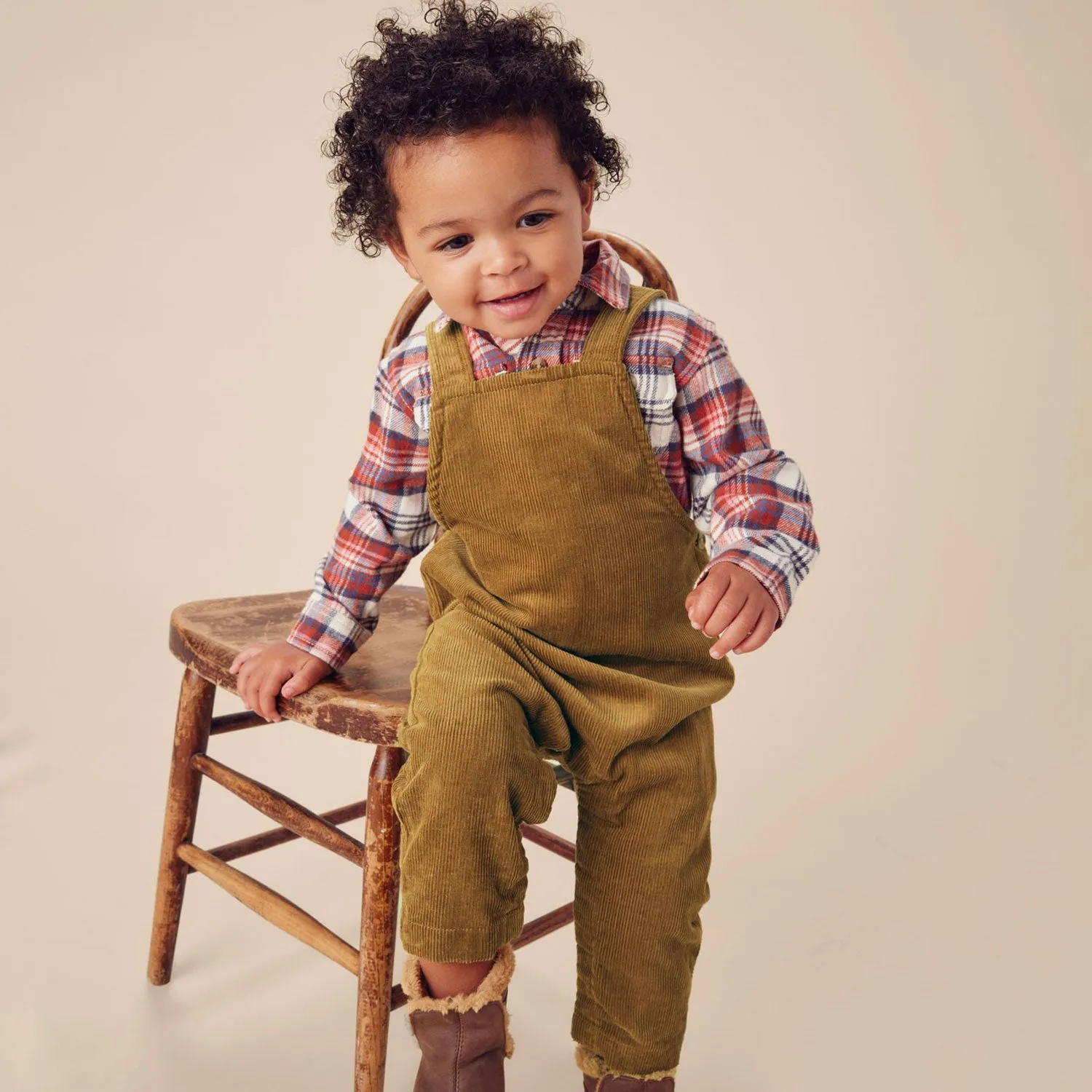 Corduroy Baby Overalls - Raw Umber