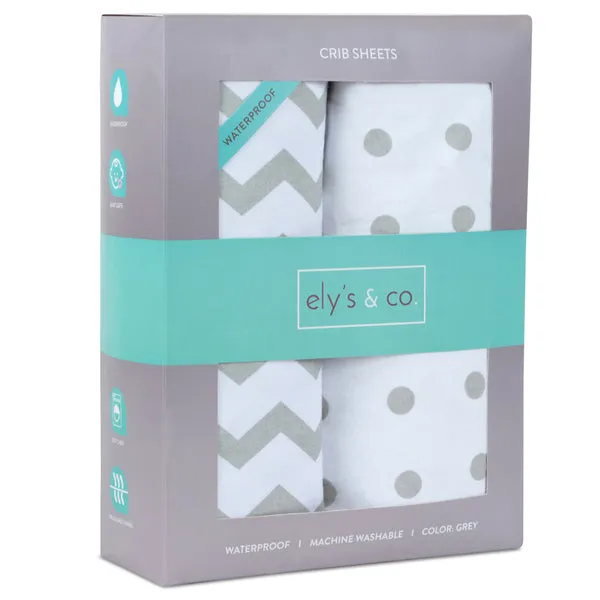 Ely's & Co. Waterproof Crib Sheet - 2 Pack