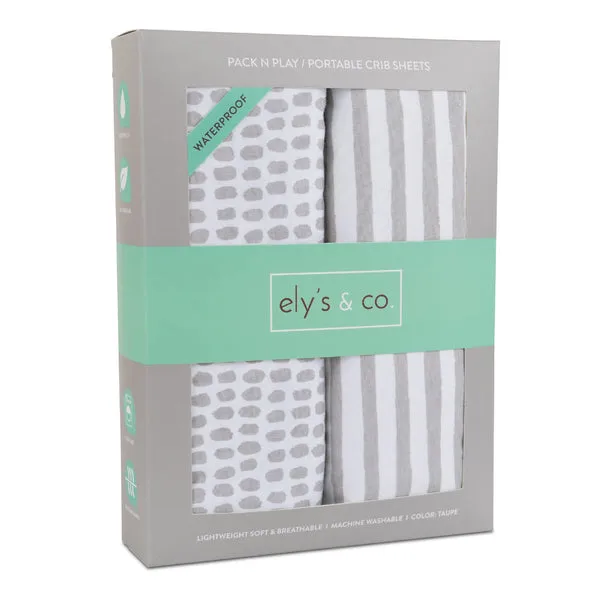 Ely's & Co. Waterproof Pack N Play/ Porta Crib Sheet - 2 Pack