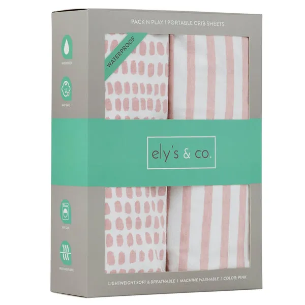 Ely's & Co. Waterproof Pack N Play/ Porta Crib Sheet - 2 Pack