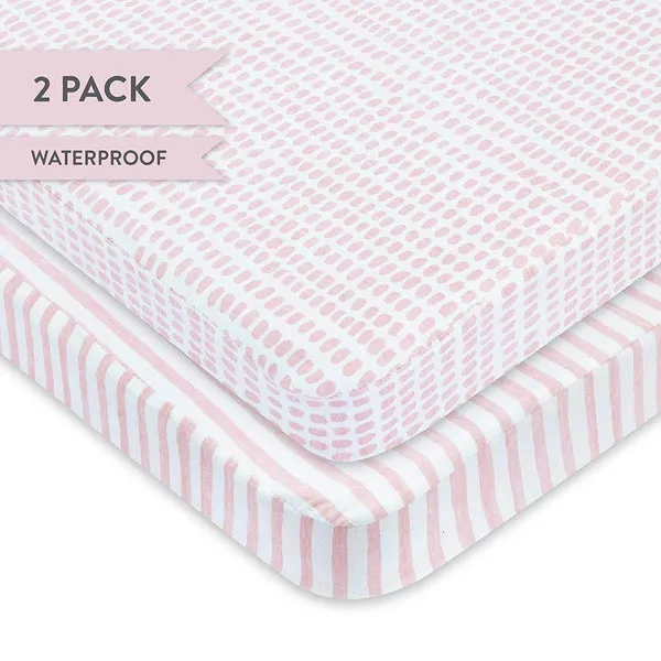 Ely's & Co. Waterproof Pack N Play/ Porta Crib Sheet - 2 Pack