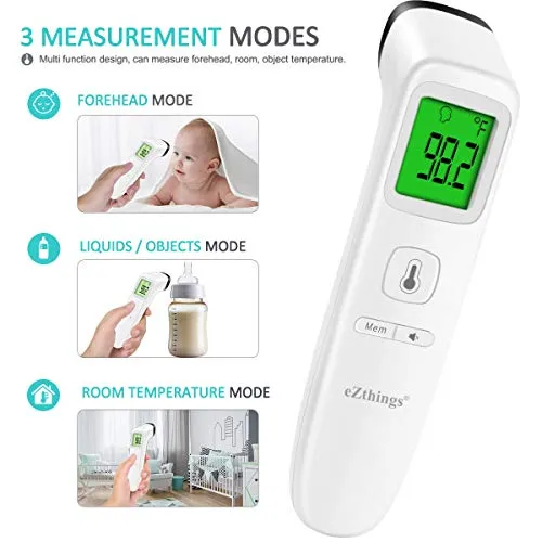 eZthings Forehead Thermometer Medical Non Touch Infrared with Fever Alarm