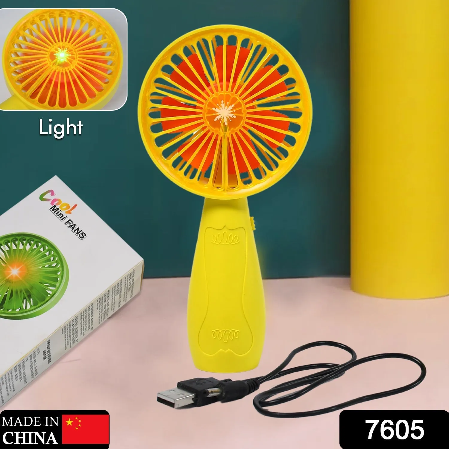 Foldable Handy Light Fans Rechargeable Handheld Mini Fan Electric Personal Fans Hand Bar Desktop Fan (Battery Not Include)