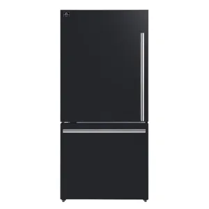 Forno Milano Espresso 31" Black 17.2 Cu.Ft W/ Ice Maker Bottom Freezer Refrigerator FFFFD1786-31BLK