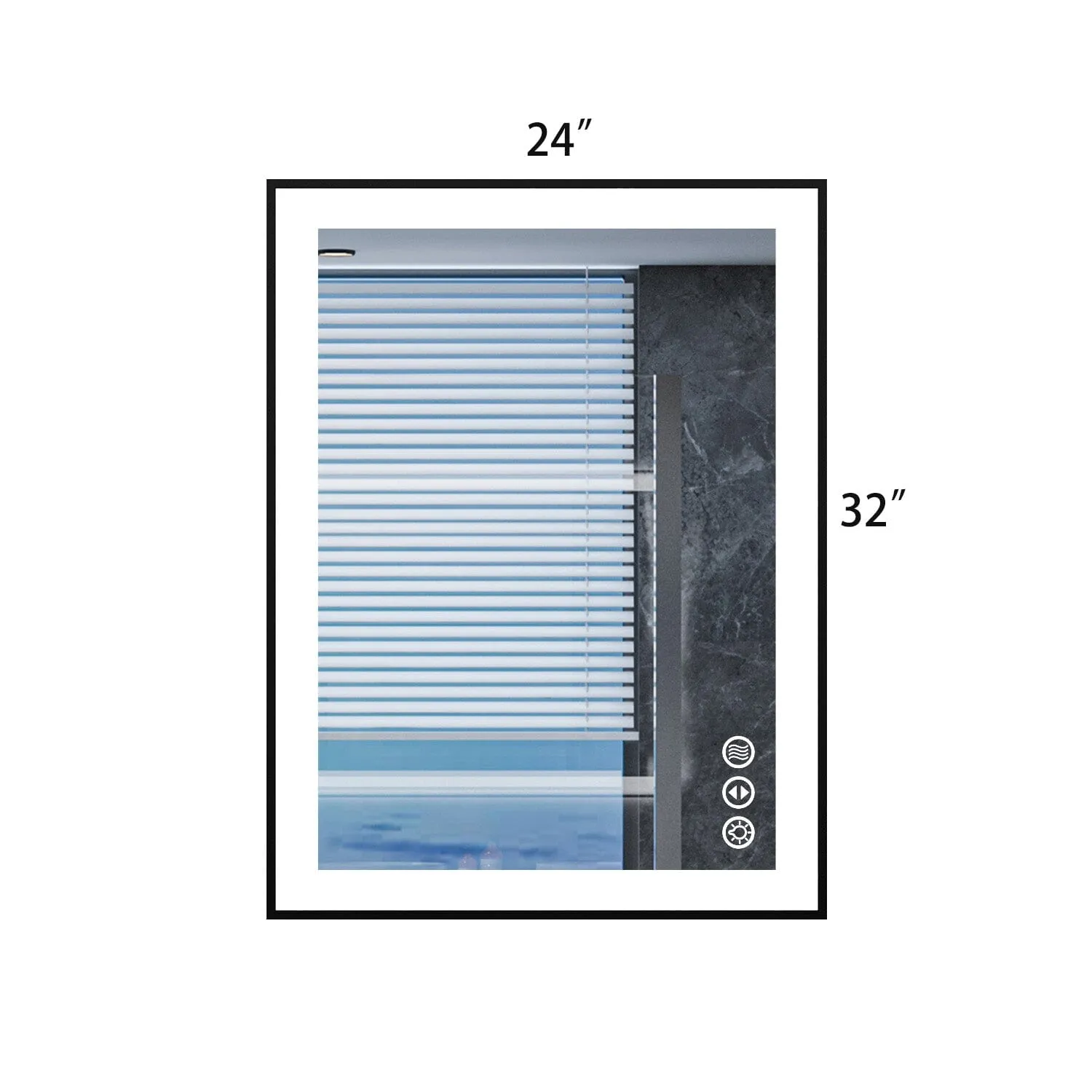 GIVING TREE 28"/32"/36"/40" LED Bathroom Mirror with Black Frame, Anti-Fog, Shatter-Proof, Memory, 3 Colors