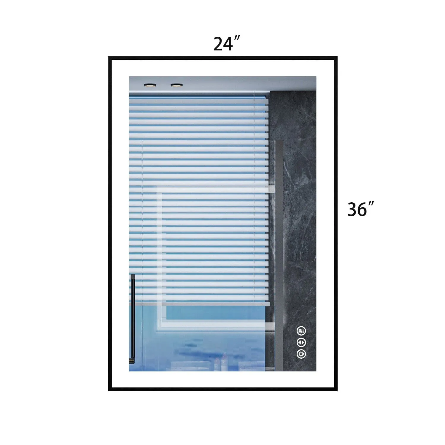 GIVING TREE 28"/32"/36"/40" LED Bathroom Mirror with Black Frame, Anti-Fog, Shatter-Proof, Memory, 3 Colors