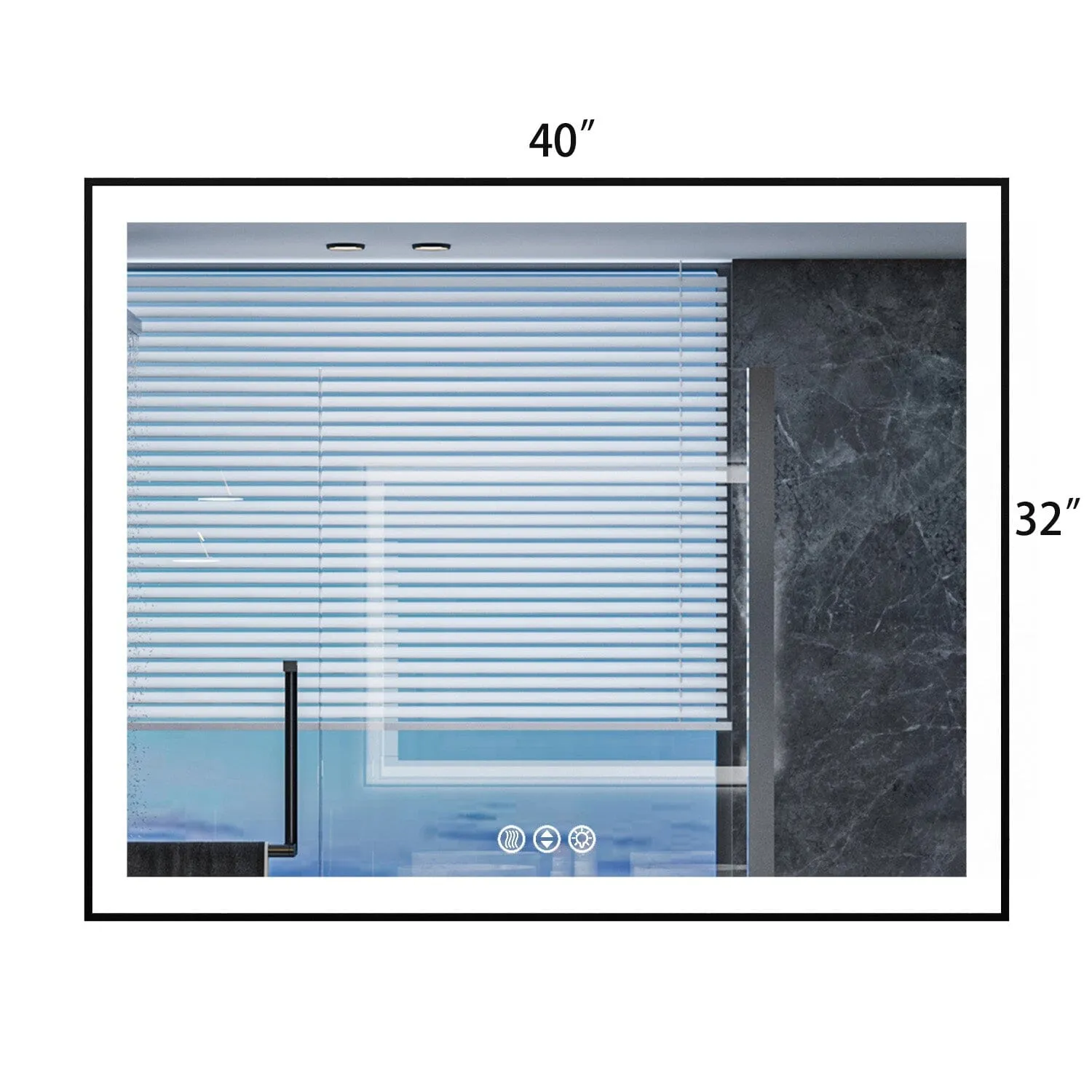 GIVING TREE 40"/48"/55" LED Bathroom Mirror with Black Frame, Anti-Fog, Shatter-Proof, Memory, 3 Colors