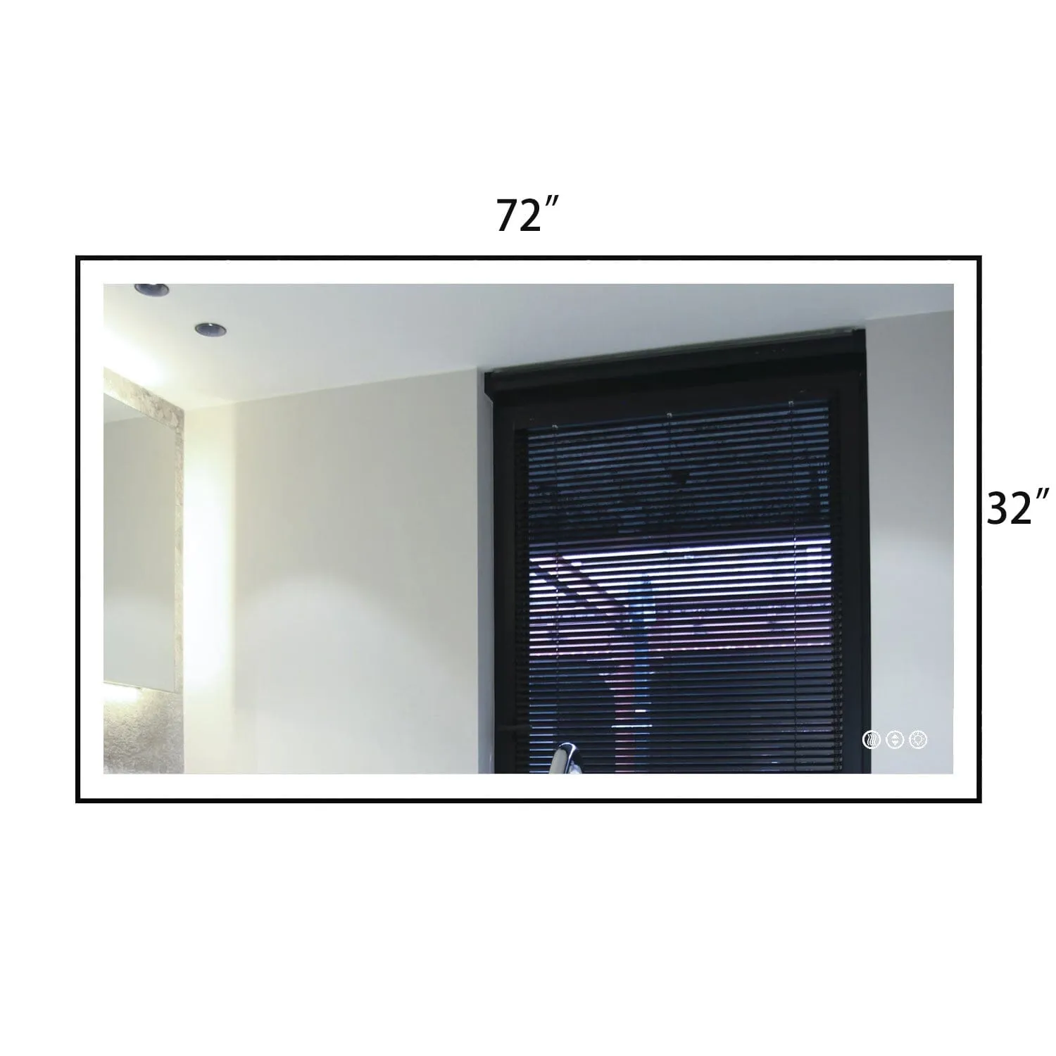 GIVING TREE 60"/72"/84" LED Bathroom Mirror with Black Frame, Anti-Fog, Shatter-Proof, Memory, 3 Colors