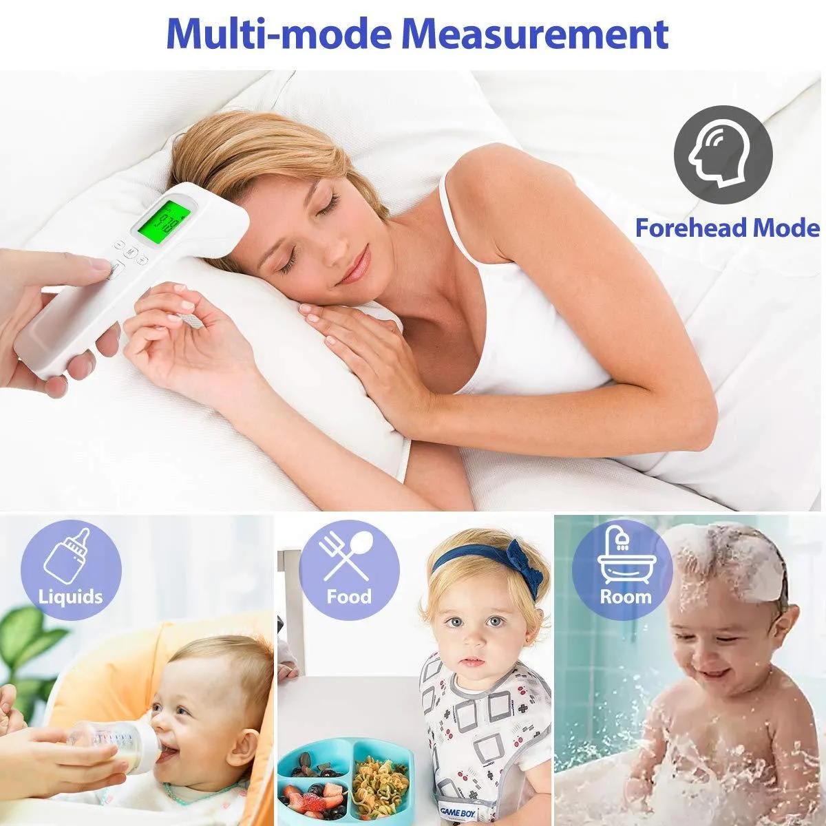 Handheld Infrared Forehead Thermometer Reader With Alarm & Memory Function