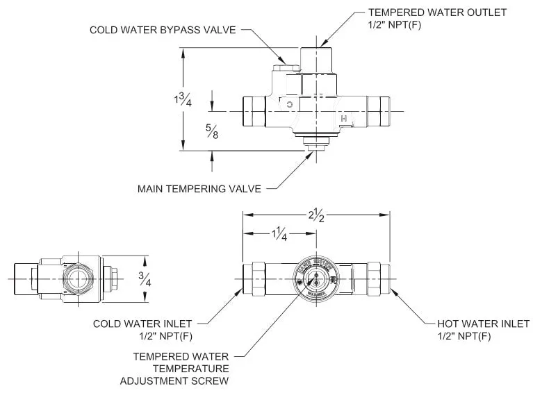 Haws 9201EW Thermostatic Mixing Valve