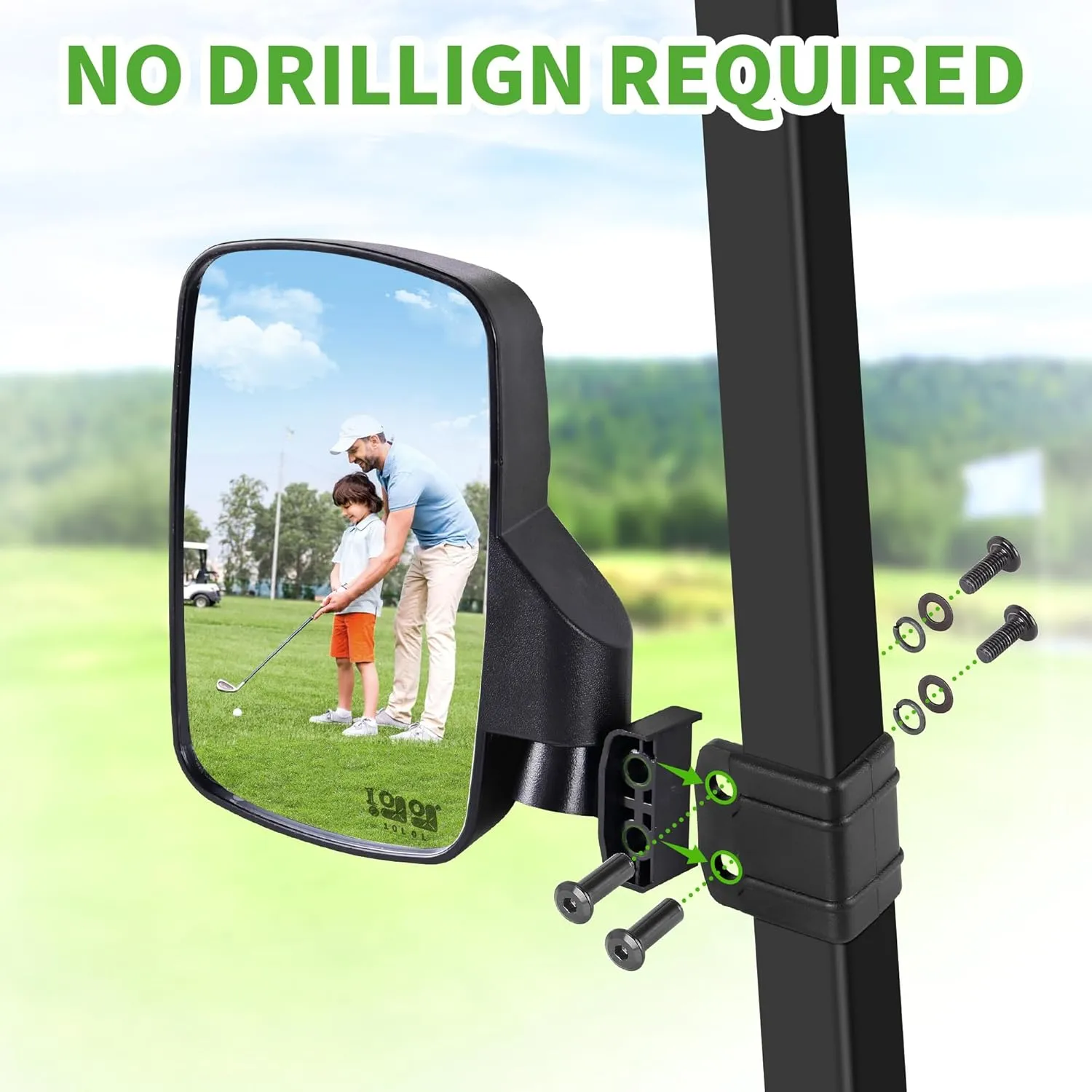 HD Shatterproof Golf Cart Side Mirror with Anti-Fog Film - 10L0L