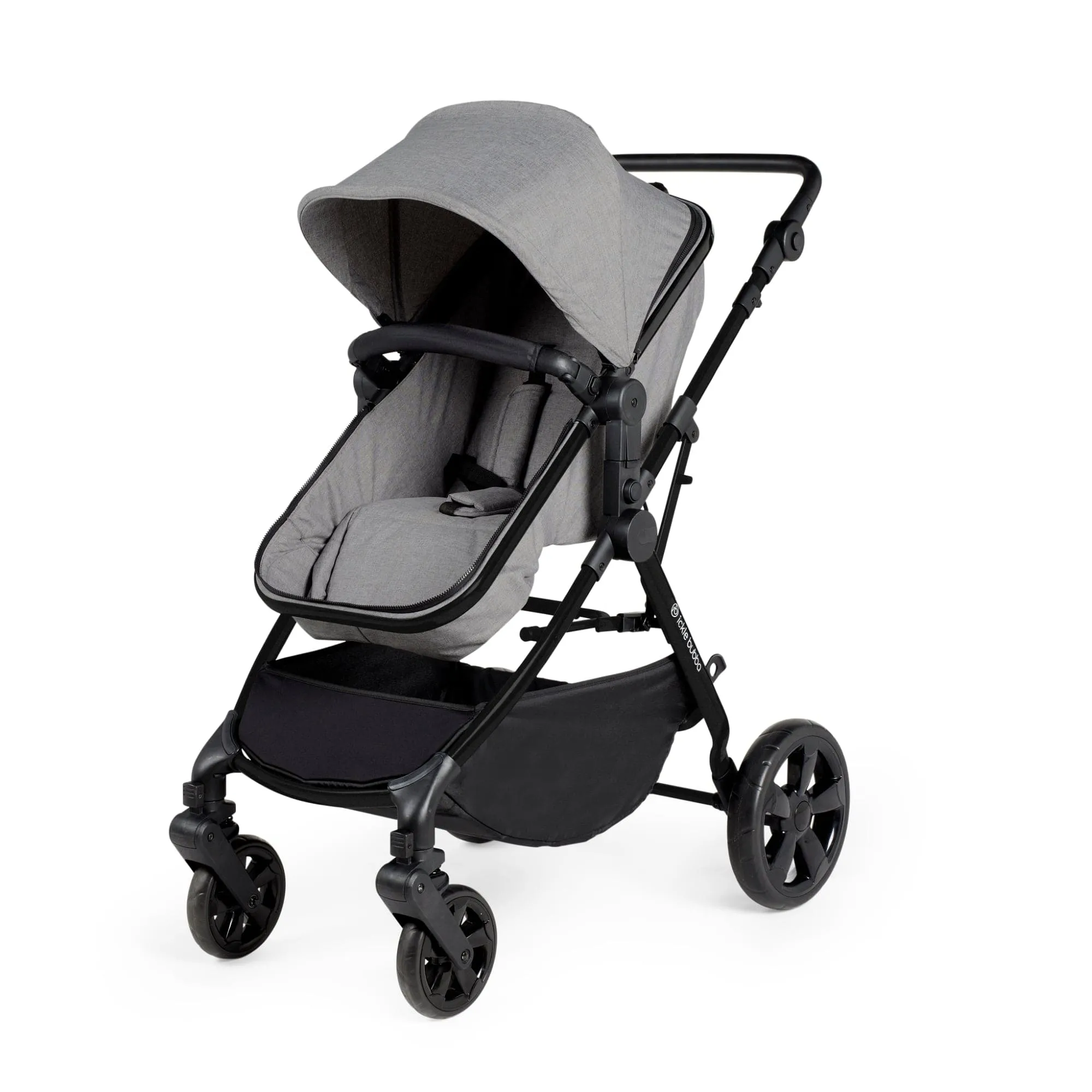 Ickle Bubba Comet I-Size Travel System With Stratus Car Seat & Isofix Base - Black / Space Grey / Black