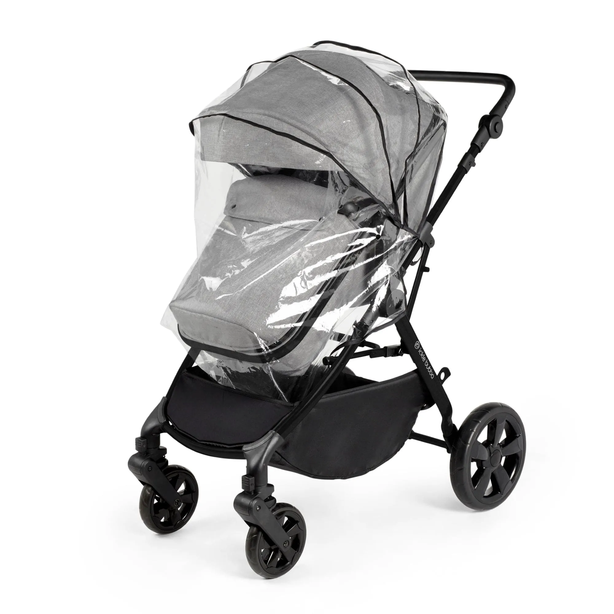 Ickle Bubba Comet I-Size Travel System With Stratus Car Seat & Isofix Base - Black / Space Grey / Black