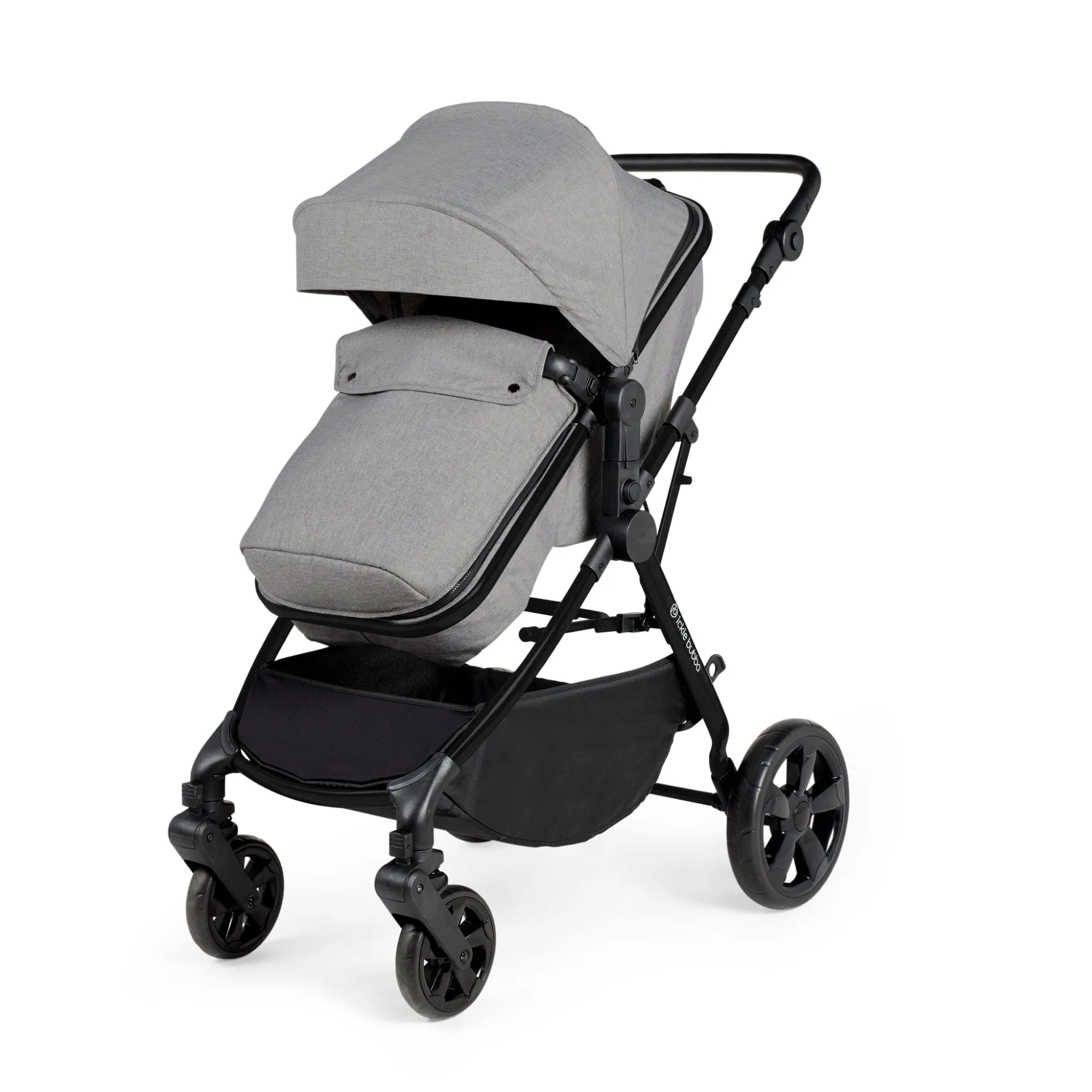 Ickle Bubba Comet I-Size Travel System With Stratus Car Seat & Isofix Base - Black / Space Grey / Black