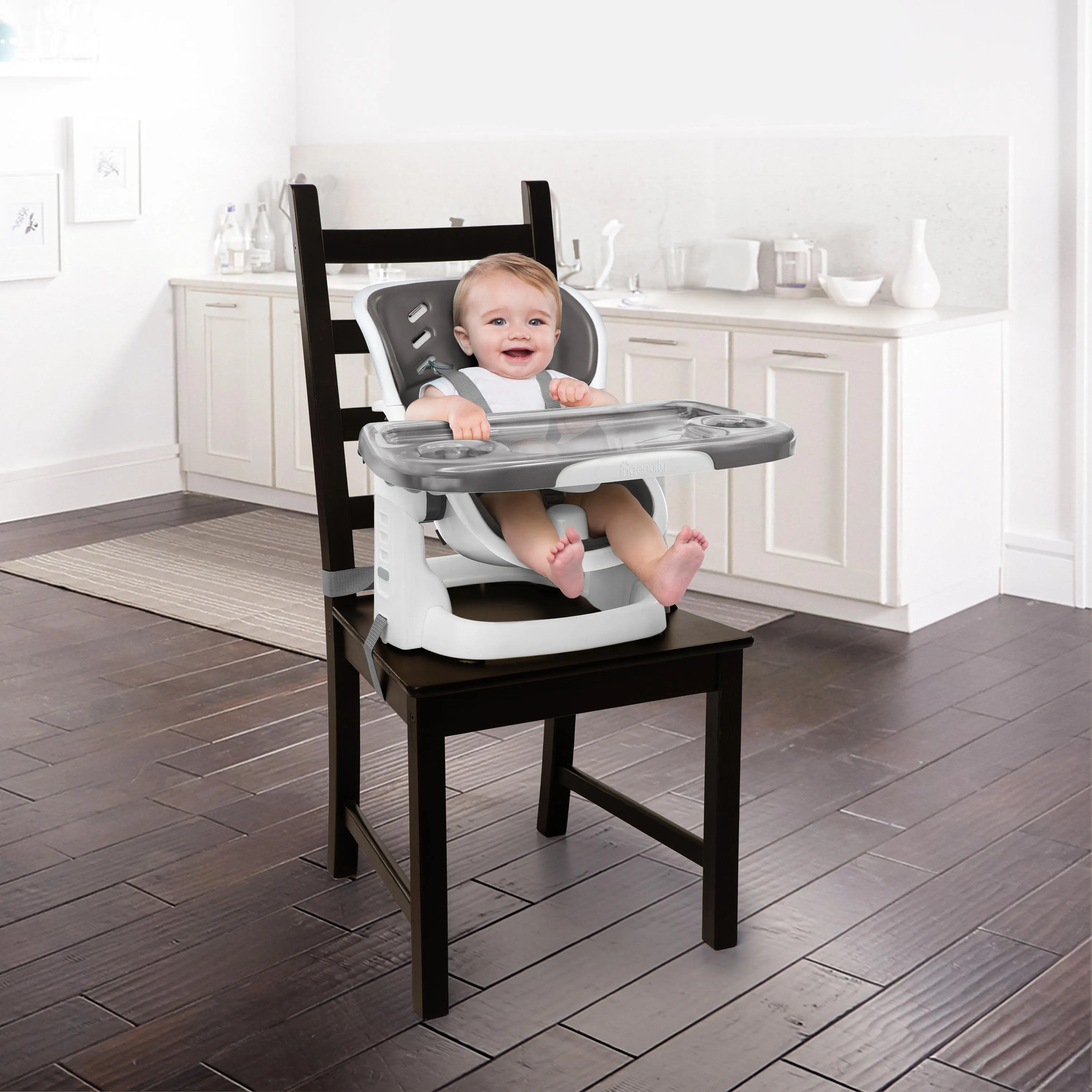 Ingenuity SmartClean ChairMate High Chair & Toddler Booster Seat, Slate