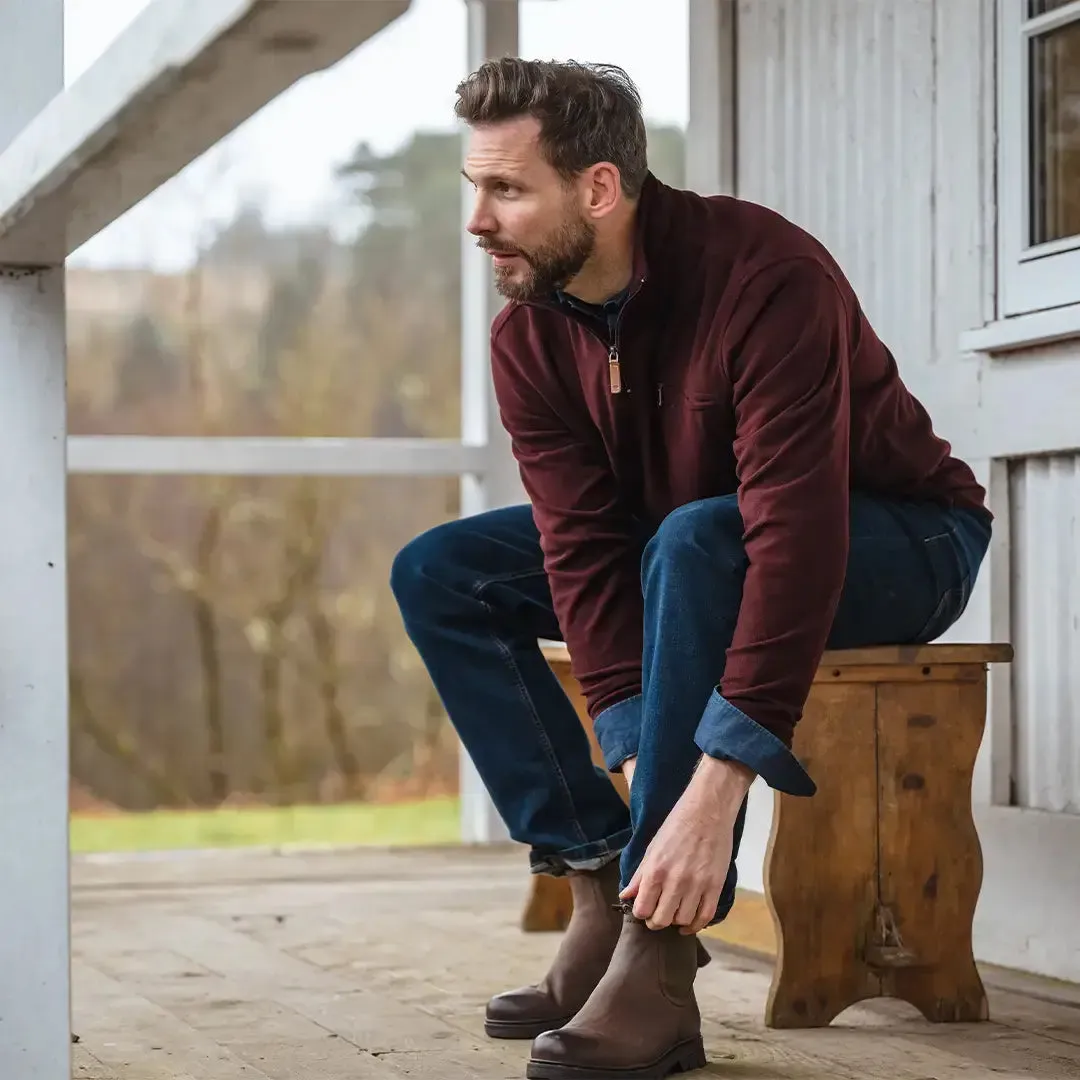 Islander 1/4 Zip Micro-Fleece Shirt Burgundy by Hoggs of Fife