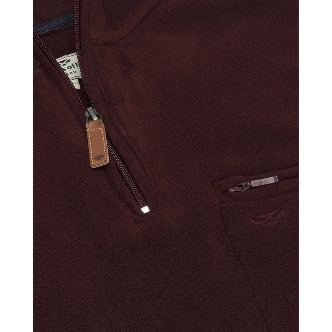 Islander 1/4 Zip Micro-Fleece Shirt Burgundy by Hoggs of Fife