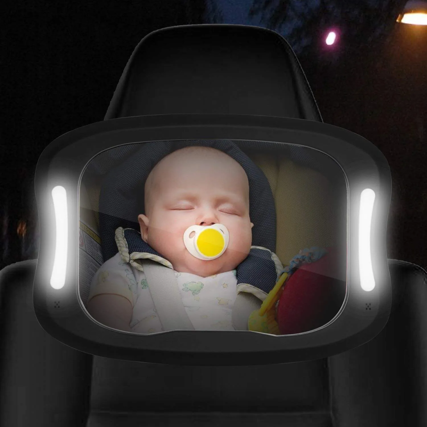 LED Baby Car Mirror,Safety Infant in Backseat 360°Adjustable