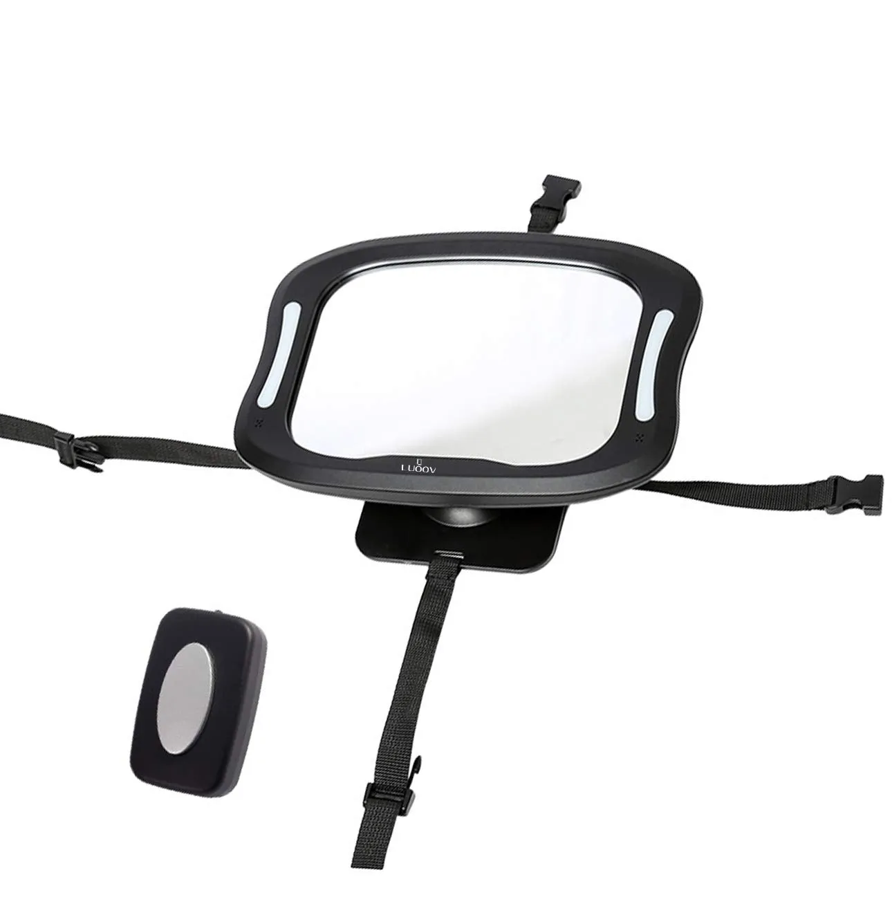 LED Baby Car Mirror,Safety Infant in Backseat 360°Adjustable