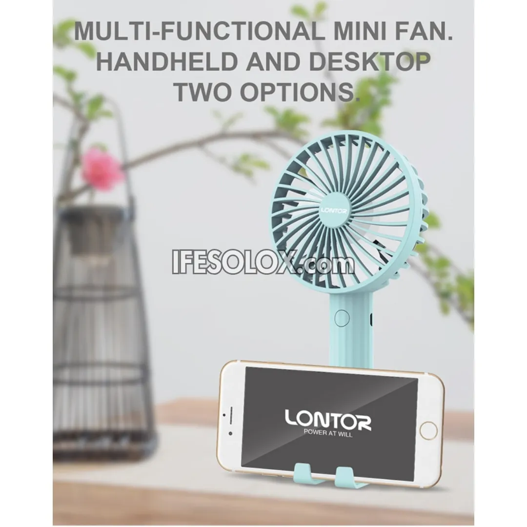 LONTOR 4" Rechargeable Portable Hand Fan with 4-Blades (CTL-MF012-4) - Brand New