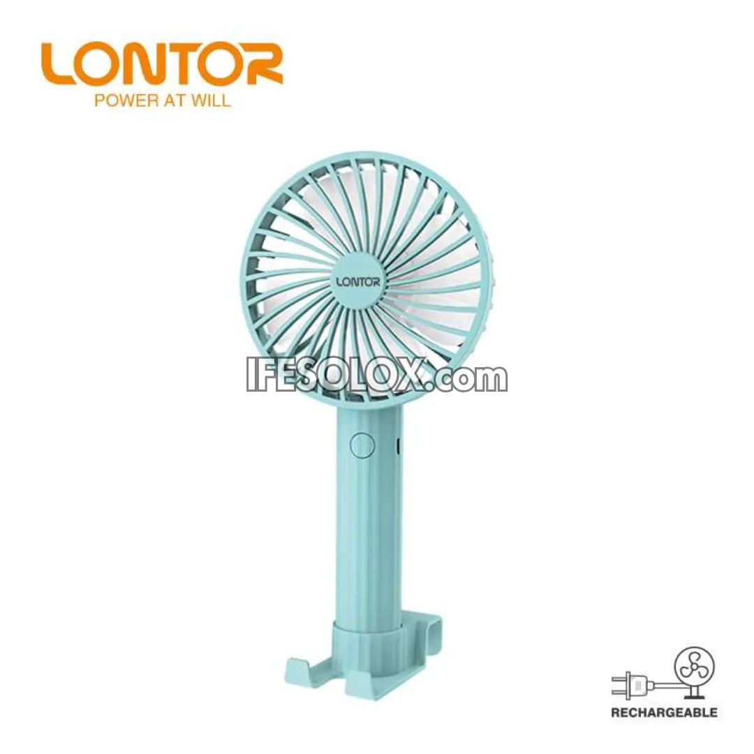 LONTOR 4" Rechargeable Portable Hand Fan with 4-Blades (CTL-MF012-4) - Brand New