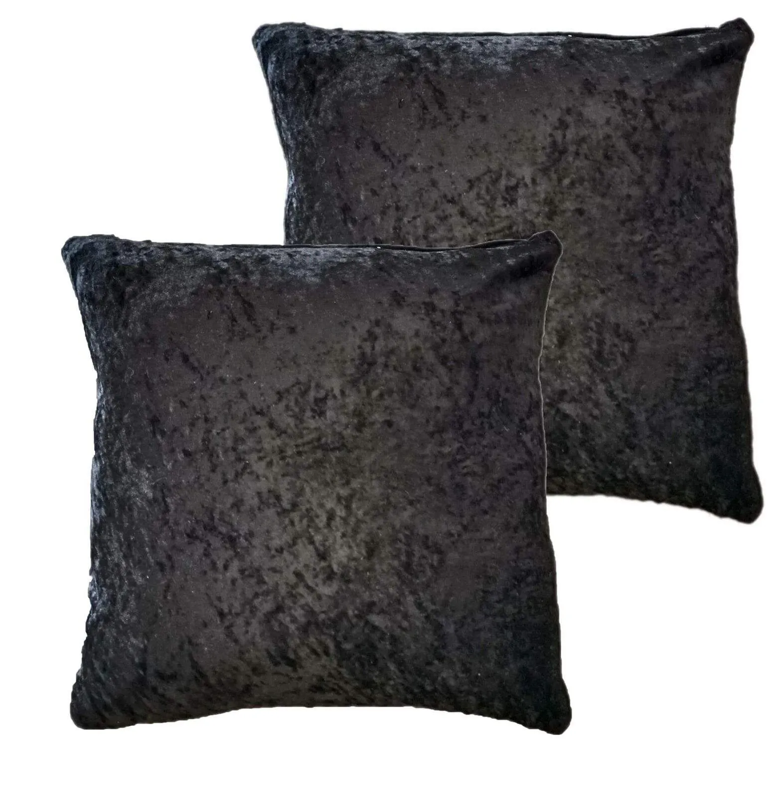 Pack of 2 Crushed Velvet Cushion Covers 17x17 Inches Luxurious Decorative Pillow Cases for Indoor Outdoor Home Décor by OLIVIA ROCCO